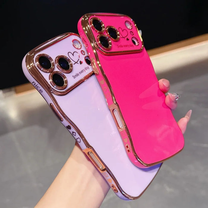 Side Love Electroplating Case For iPhone 17 Pro Max 17 Air 16 15 14 Plus 13 12 11 Pro Max 17Pro Max Cover Lens Shockproof Bumper by Perfect Stock