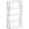 Safco Mood Bookcases, Four-Shelf, 31.75w x 12d x 59h, Gray