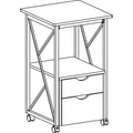 Safco Mood Storage Pedestals with Open-Format Hanging File Rack, Left or Right, 2 Drawers: Box/File, Gray, 17.75" x 17.75" x 30"
