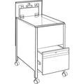 Safco Locking Mobile Tub File with Drawer, Letter Size, Metal, 1 Drawer, 1 Bin, 17" x 26" x 28", Black
