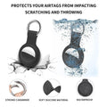 6-Pack: Protective Leather Airtag Holder Tracker Cover with Loop Key Ring by DailySale