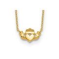 14k Gold Claddagh Necklace by Fine Color Jewels