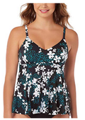 Swim Solutions Garden Confetti Underwire Babydoll Tankini Top, Size 8 by Vanessa Jane