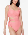 Jessica Simpson Womens Eyelet Asymmetrical Removable Cups Adjustable Tie by Vanessa Jane