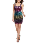 Guess Womens Purple Sequined Color Block Sleeveless, Size 2 by Vanessa Jane