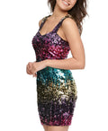Guess Womens Purple Sequined Color Block Sleeveless, Size 2 by Vanessa Jane