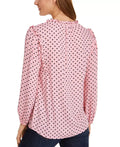 Tommy Hilfiger Women's Polka Dot Long Sleeve V Neck Blouse Top by Vanessa Jane
