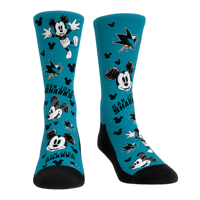 San Jose Sharks - Disney - Mickey Sketch by Rock 'Em Socks