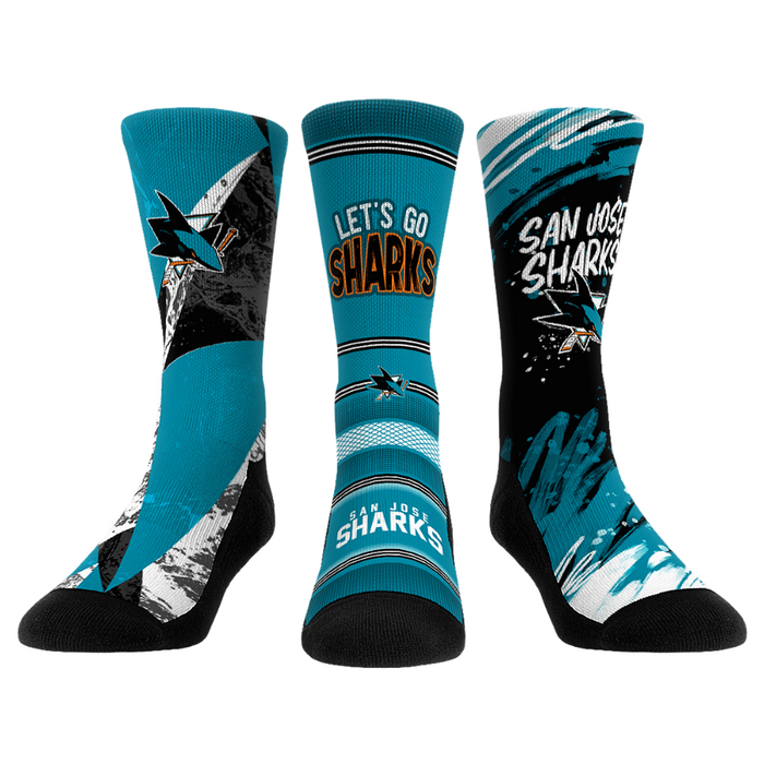 San Jose Sharks - Power Play 3-Pack by Rock 'Em Socks