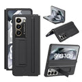 Skin Friendly Matte Leather Bracket Case With Hinge Protection For Samsung Galaxy Z Fold 6 5 4 by Merch Section