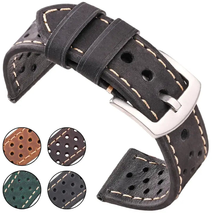 Samsung Galaxy Watch Leather Band - Breathable Classic Style by BandsCo Straps