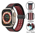 Magnetic Buckle Silicone Apple Watch Band Series 11/10/9/8/7/6/5/4/ SE / Ultra 1/2/3 by Arleathercraft