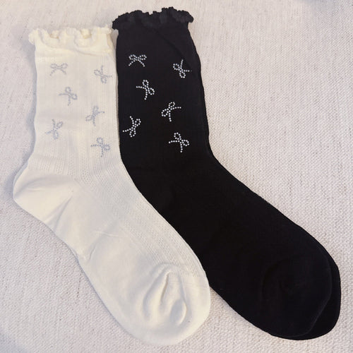 Scattered Bows Socks Set Of 2