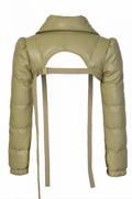 Vegan Leather Puffer Sleeve Only Jacket by The House of Stylez