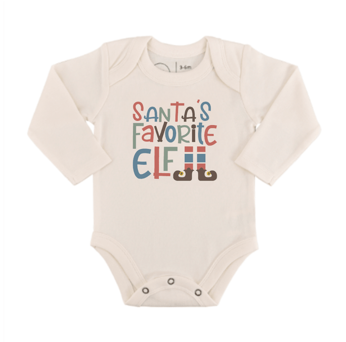 graphic bodysuit | santas favorite elf (long sleeve) by Finn + Emma