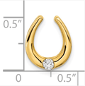 14K Gold Diamond Horseshoe Pendant by Fine Color Jewels