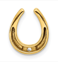 14K Gold Diamond Horseshoe Pendant by Fine Color Jewels