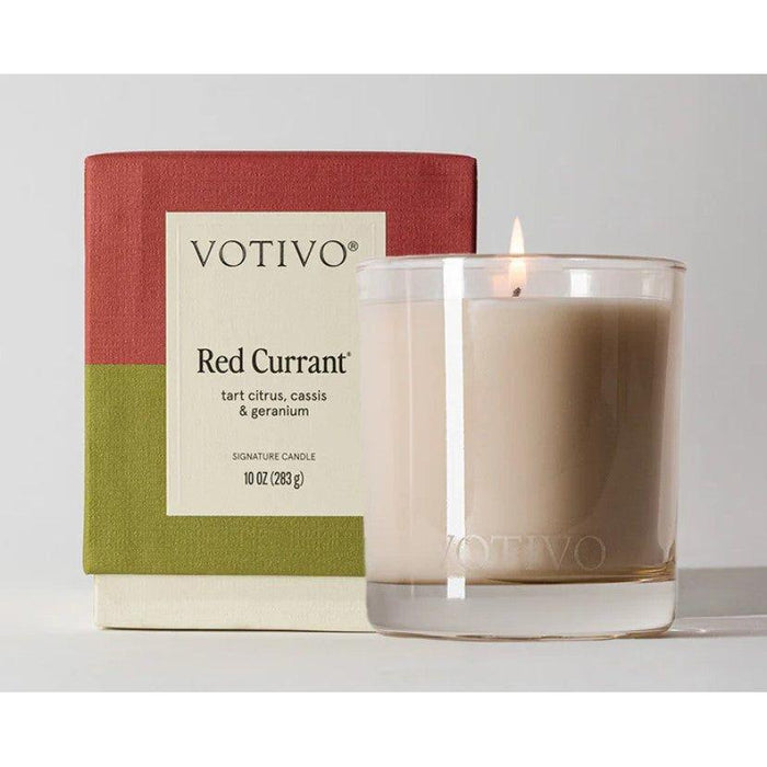 Votivo Red Currant Tart Citrus, Cassis & Geranium Signature Candle 10oz by Pasteur Pharmacy