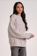 The Classic Cable Sweater: Light Grey by Boutique 23
