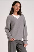 The Cool Casual Sweater: Grey White by Boutique 23
