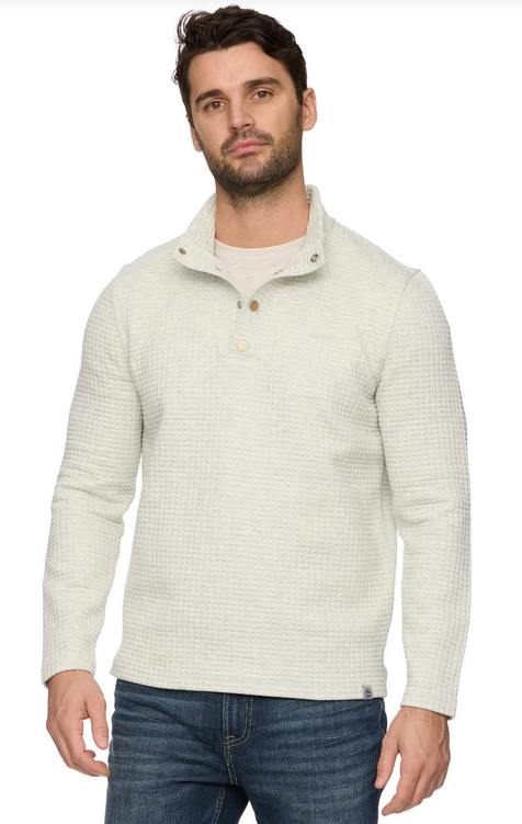 SILVERTON QUILTED SNAP MOCK NECK by Boutique 23