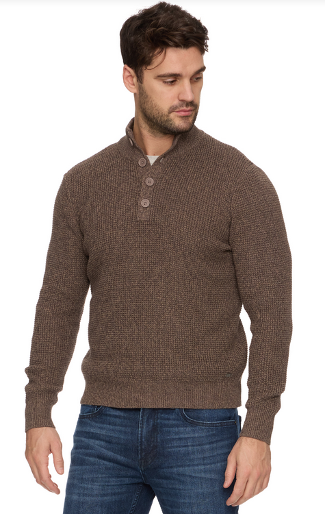 DENVER 1/4 COOLING BUTTON MOCK NECK SWEATER by Boutique 23