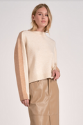 The Colorblock Crewneck Sweater: Tan/Natural by Boutique 23