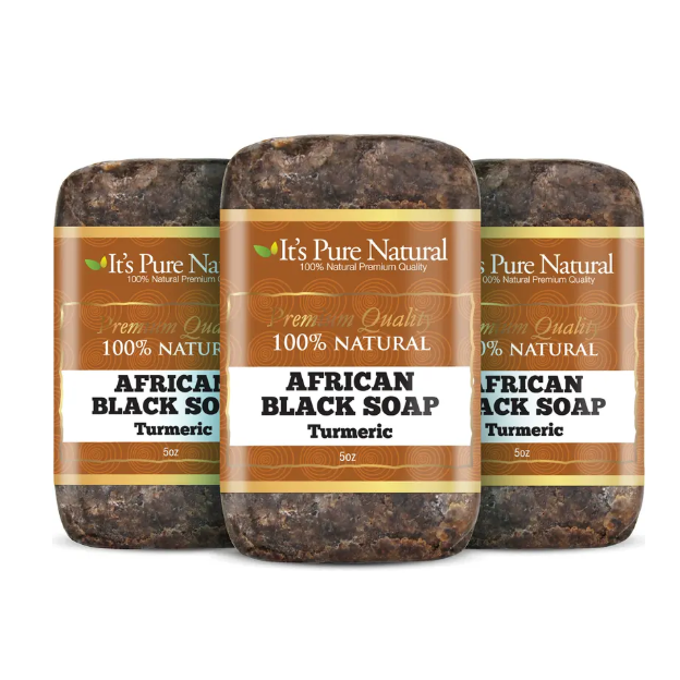 It's Pure Natural African Black Soap Turmeric 5 Oz by Pasteur Pharmacy