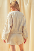 Floral Jacquard Zip Up Jacket by Boutique 23