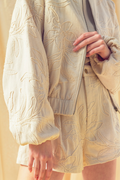 Floral Jacquard Zip Up Jacket by Boutique 23