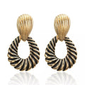 Gold Stripped African Drop Earrings by Duma Mbili LLC