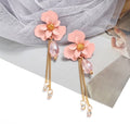 Flower Shaped Strip Drop Earrings by Duma Mbili LLC