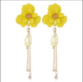 Flower Shaped Strip Drop Earrings by Duma Mbili LLC