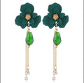 Flower Shaped Strip Drop Earrings by Duma Mbili LLC