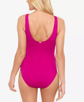 Beach Club Solid Twist One-Piece Swimsuit, Size 10 by Vanessa Jane