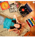 Victrola Bluetooth Suitcase Record Player with 3-Speed Turntable, US Flag by Vanessa Jane
