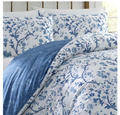 Laura Ashley Elise Cotton Reversible 2 Piece Duvet Cover Set, Twin - Blue by Vanessa Jane