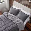 Eddie Bauer Sherwood Reversible Micro-suede Sherpa Comforter Set, King - Grey by Vanessa Jane