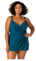 Anne Cole Plus - Swim Dress With Skirted Bottom, Size 22W by Vanessa Jane