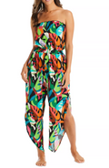 BAR III Womens Tropical Dreams Tube Top Cover-Up Jumpsuit, Size Large by Vanessa Jane