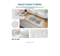 Elkay Quartz Classic 25in. Undermount 1 Bowl White Granite/Quartz Composite Sink by Vanessa Jane