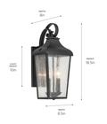 Kichler Forestdale 2 Light 19 Inches Tall Outdoor Wall Sconce by Vanessa Jane