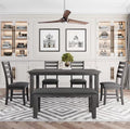 Harper and Bright Gray Rustic Wood Dining Set with Bench (No Table) by Vanessa Jane