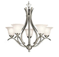 Kichler Dover 5 Light 24in Wide Chandelier with Etched Glass Shades by Vanessa Jane