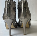 Kelsi Dagger Frayne Caged Leather Strappy Heels Silver Sz 8 by Vanessa Jane