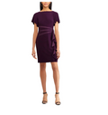 American Living Satin-Trim Ruffled Dress, Size 6/Purple by Vanessa Jane