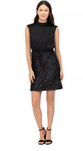 Vince Camuto Womens Satin Mock-Neck Shimmering Dress by Vanessa Jane