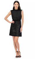 Vince Camuto Womens Satin Mock-Neck Shimmering Dress by Vanessa Jane