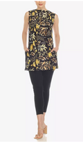 White Mark Womens Floral Sleeveless Tunic Top, Size Large by Vanessa Jane