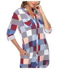 White Mark Womens Plaid Tunic Shirt, Blue, Medium by Vanessa Jane